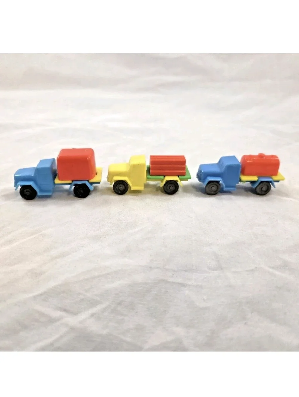 VTG 1960s Bruder Mini Plastic Construction Truck Toys 6-PC Set West Germany MCM